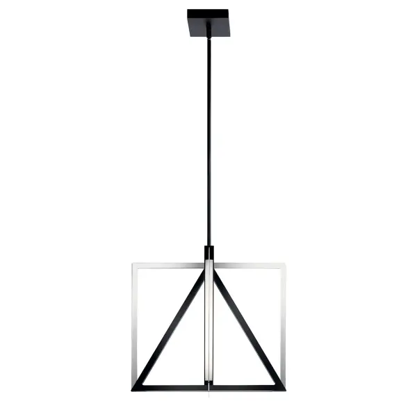 The Axis Pendant combines contemporary design with energy-efficient integrated LED technology. Its 20.5-inch square profile and matte black finish create a bold statement piece perfect for modern dining spaces and kitchen islands. - alternate view
