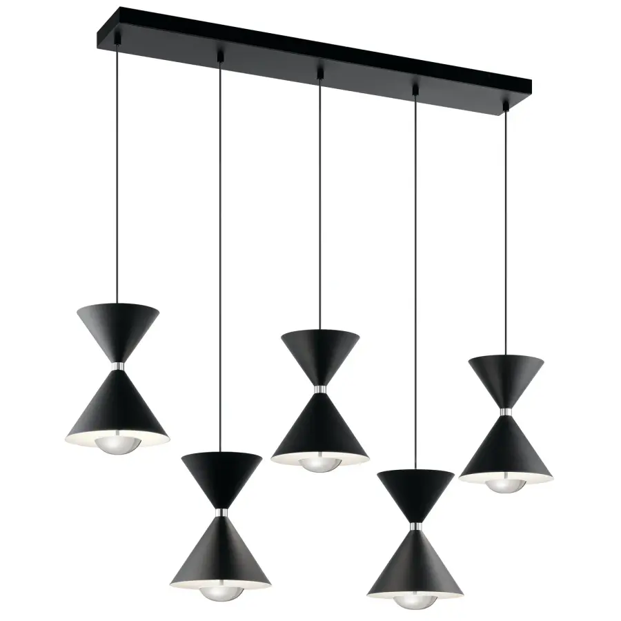 Kordan LED Linear Chandelier in Matte Black