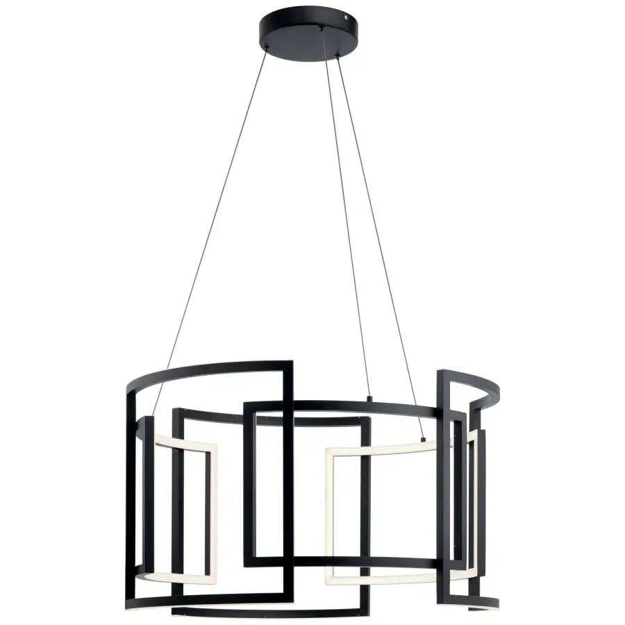 Melko LED Chandelier in Black