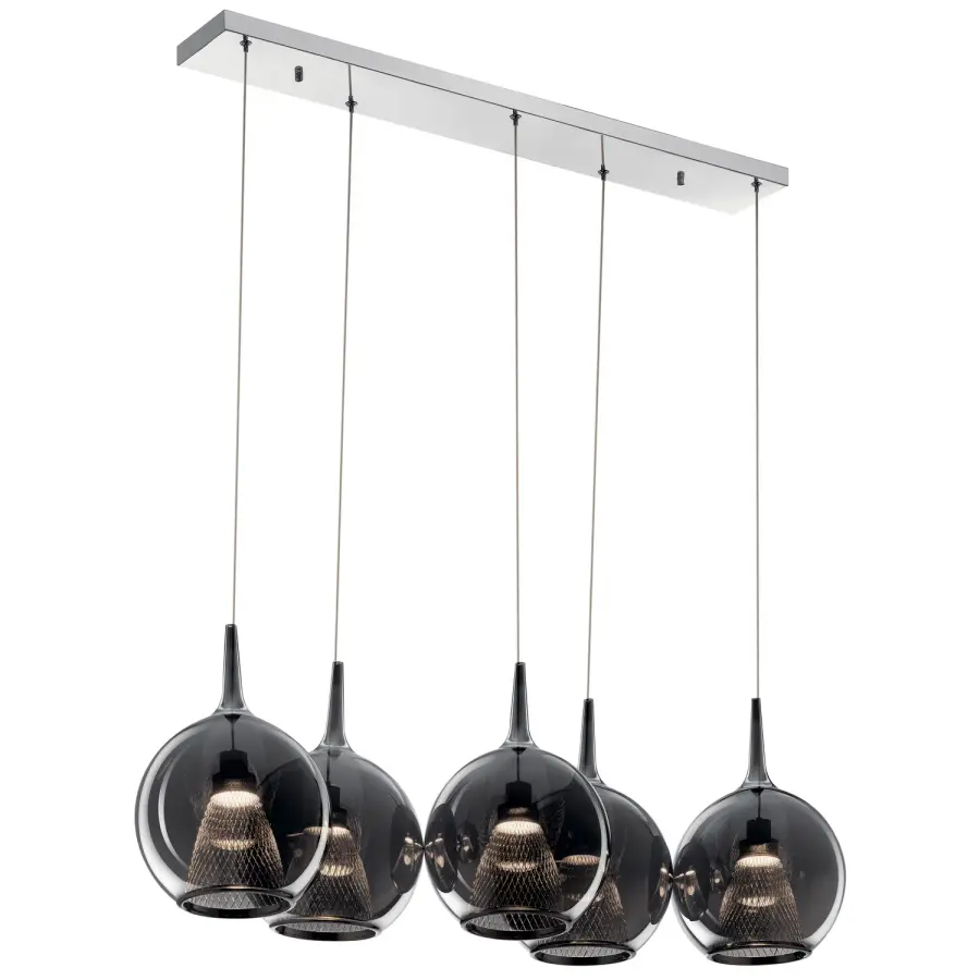 Zin LED Linear Chandelier in Chrome