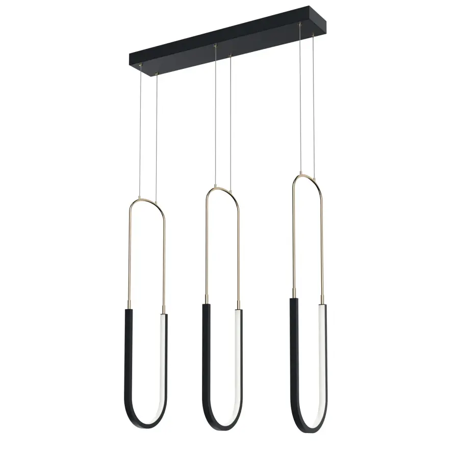 Wayan LED Linear Chandelier in Matte Black