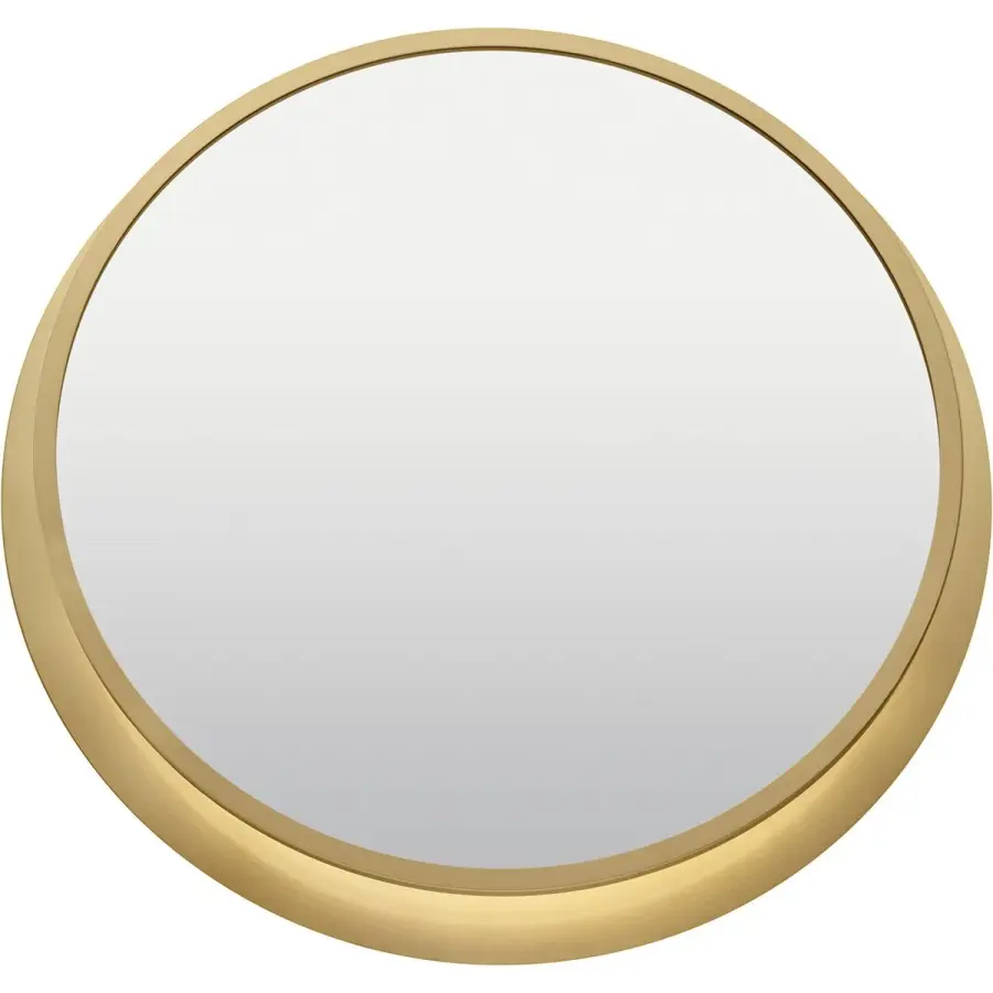 Chennai Round Lighted Mirror in Champagne Gold - Image 2