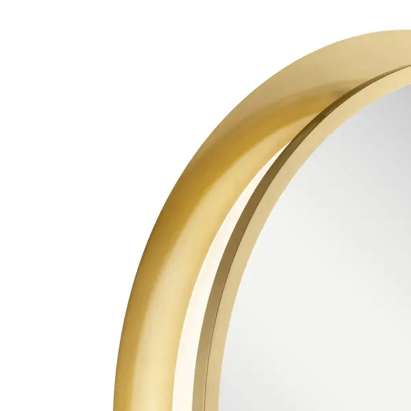 Chennai Round Lighted Mirror in Champagne Gold - Image 3