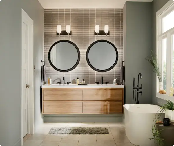 Chennai Lighted Mirror in Matte Black - Image 4