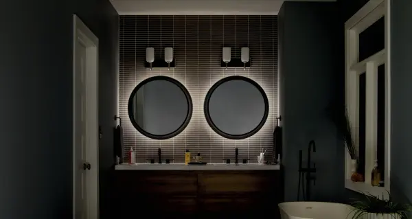 Chennai Lighted Mirror in Matte Black - Image 6