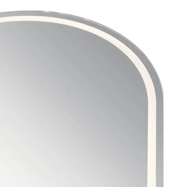 The Menillo LED Mirror combines sleek contemporary design with practical functionality. Featuring integrated LED lighting with selectable color temperatures (3000K warm or 5000K cool), this dimmable mirror delivers 626 lumens of efficient illumination. Damp-rated for bathroom use with a clean white finish. - alternate view