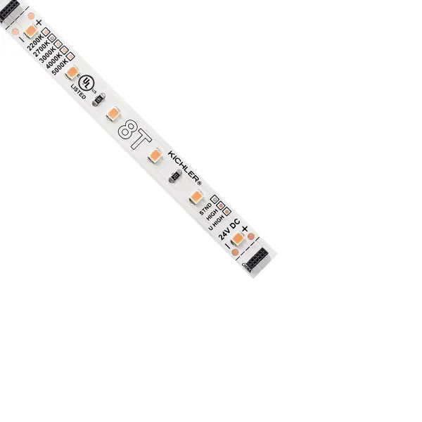 This 10-foot LED tape light delivers warm 2700K illumination with 110 lumens per foot, perfect for under-cabinet, cove, and accent lighting. Dimmable 24V system offers energy-efficient operation with flexible installation options.