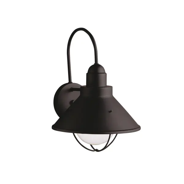 Seaside One Light Outdoor Wall Mount in Black