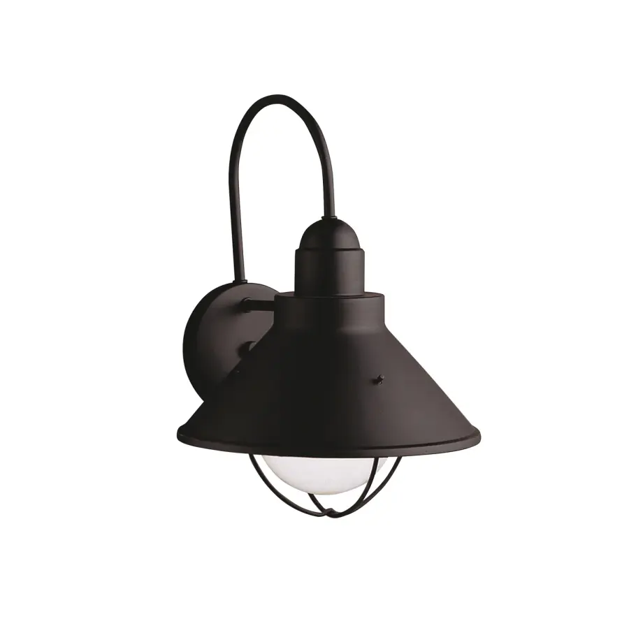 Seaside One Light Outdoor Wall Mount in Black