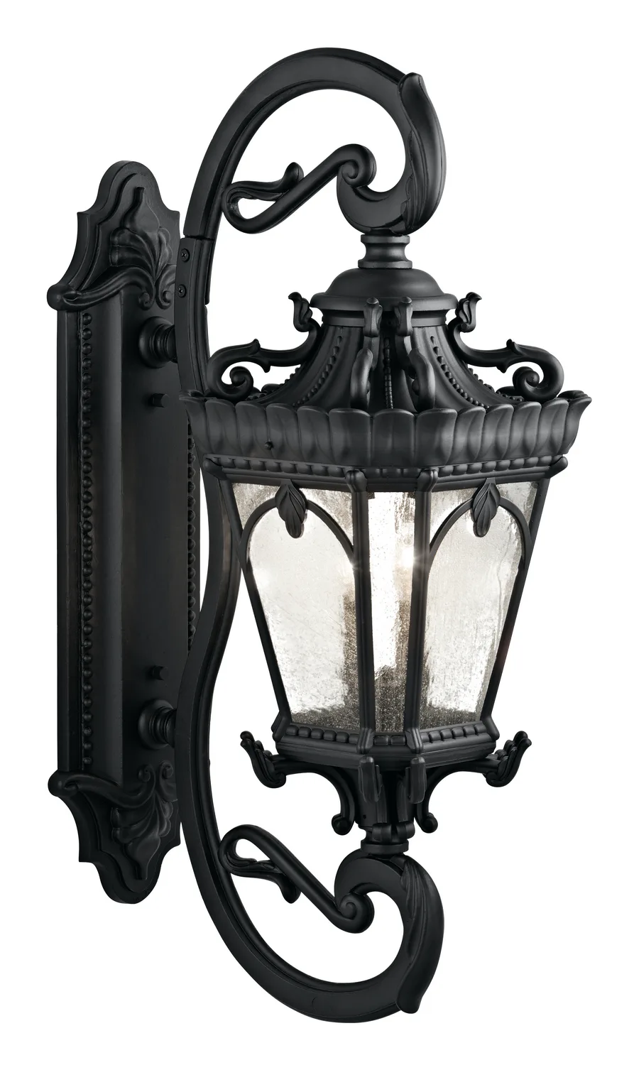 Tournai 4-Light Outdoor Wall Lantern in Textured Black