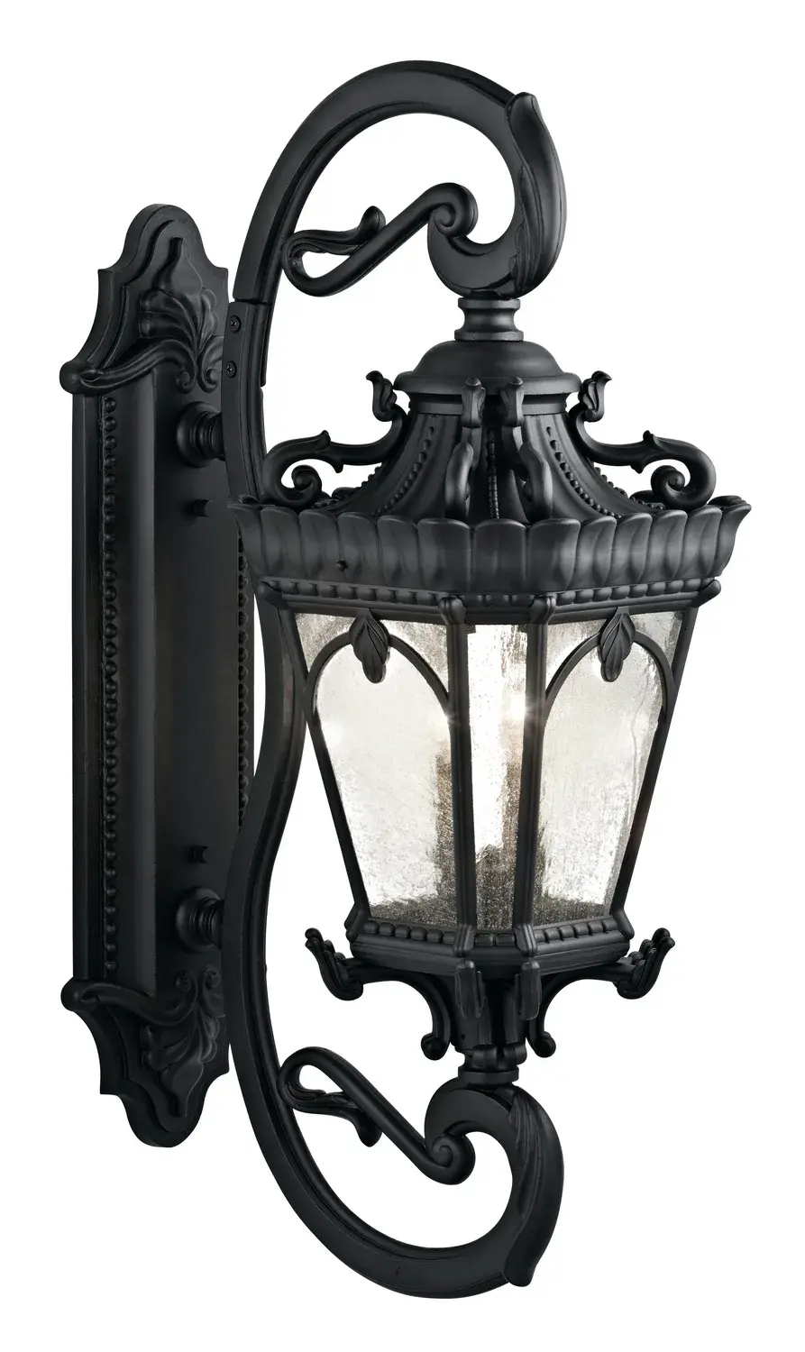 Tournai 4-Light Outdoor Wall Lantern in Textured Black
