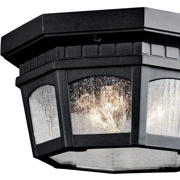 Classic Outdoor Flush Mount with Charming Seeded Glass - Image 2