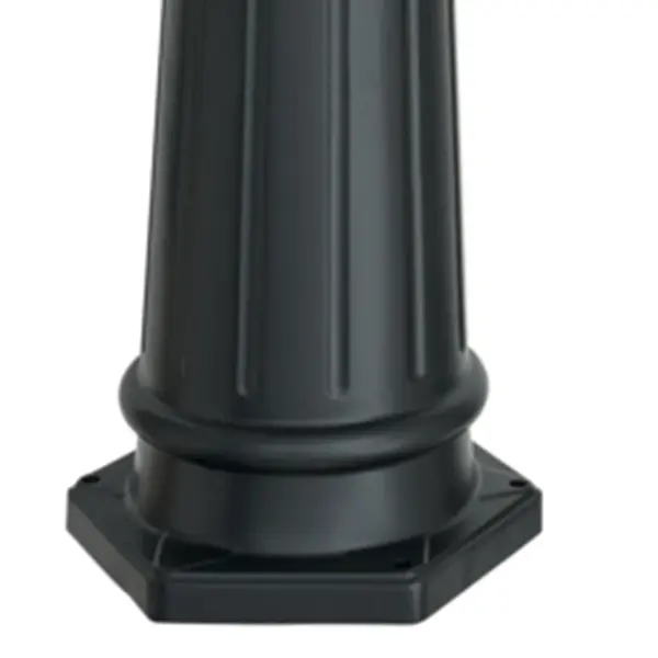 Heavy-duty 8-foot mounting post designed for outdoor landscape lighting installations. Features durable unpainted black metal construction for long-lasting performance in all weather conditions. - alternate view