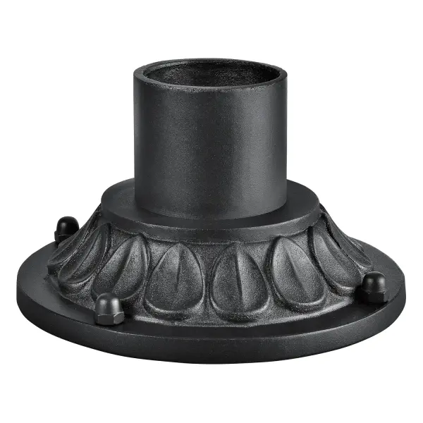 Professional-grade mounting accessory designed for outdoor landscape lighting installations. Features weather-resistant textured black finish and sturdy construction for reliable fixture support.