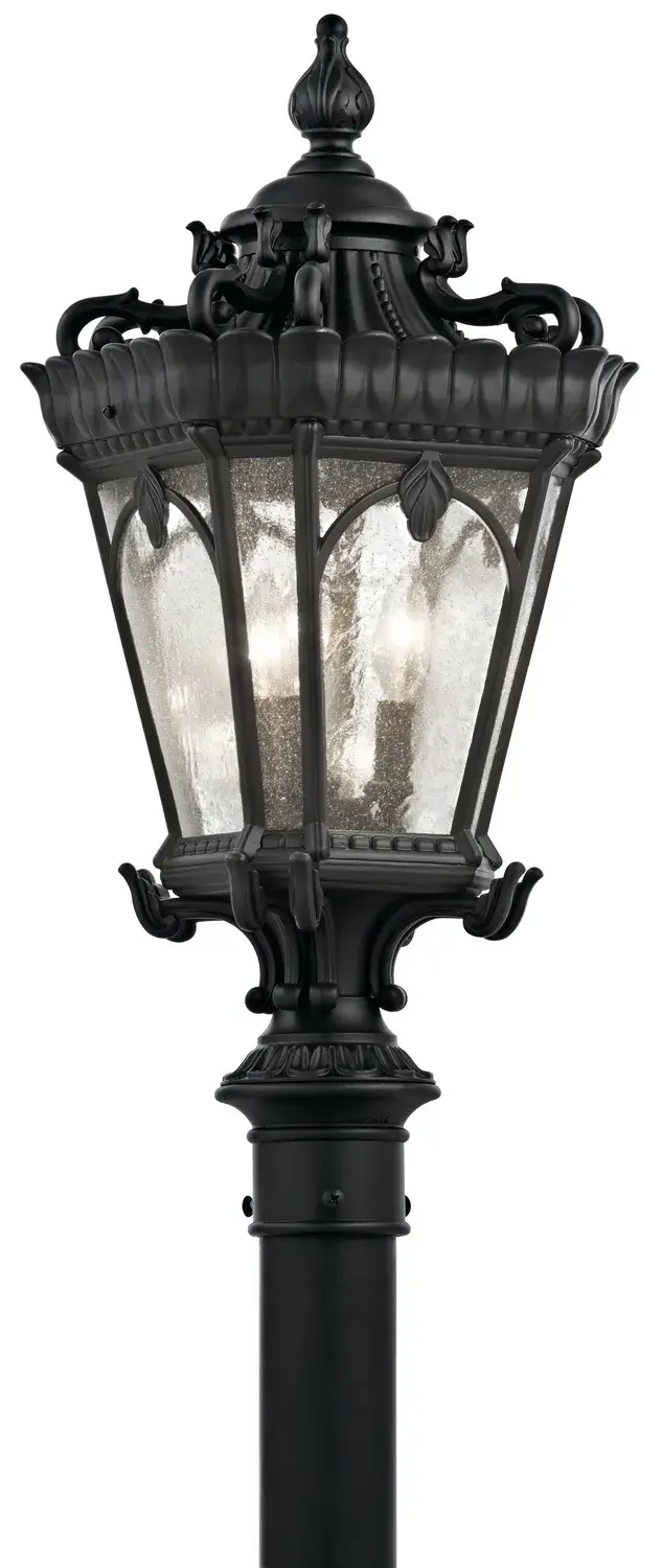 Tournai 3-Light Outdoor Post Mount in Textured Black