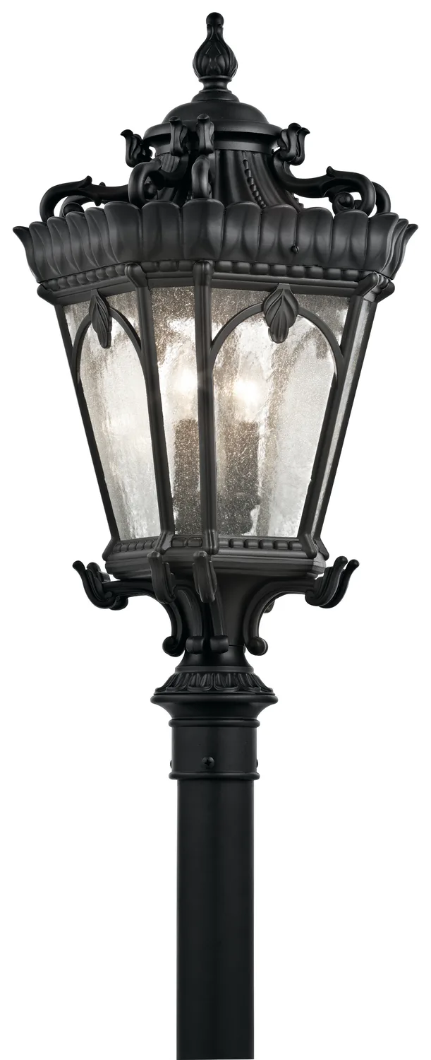 Tournai 4-Light Outdoor Post Mount in Textured Black