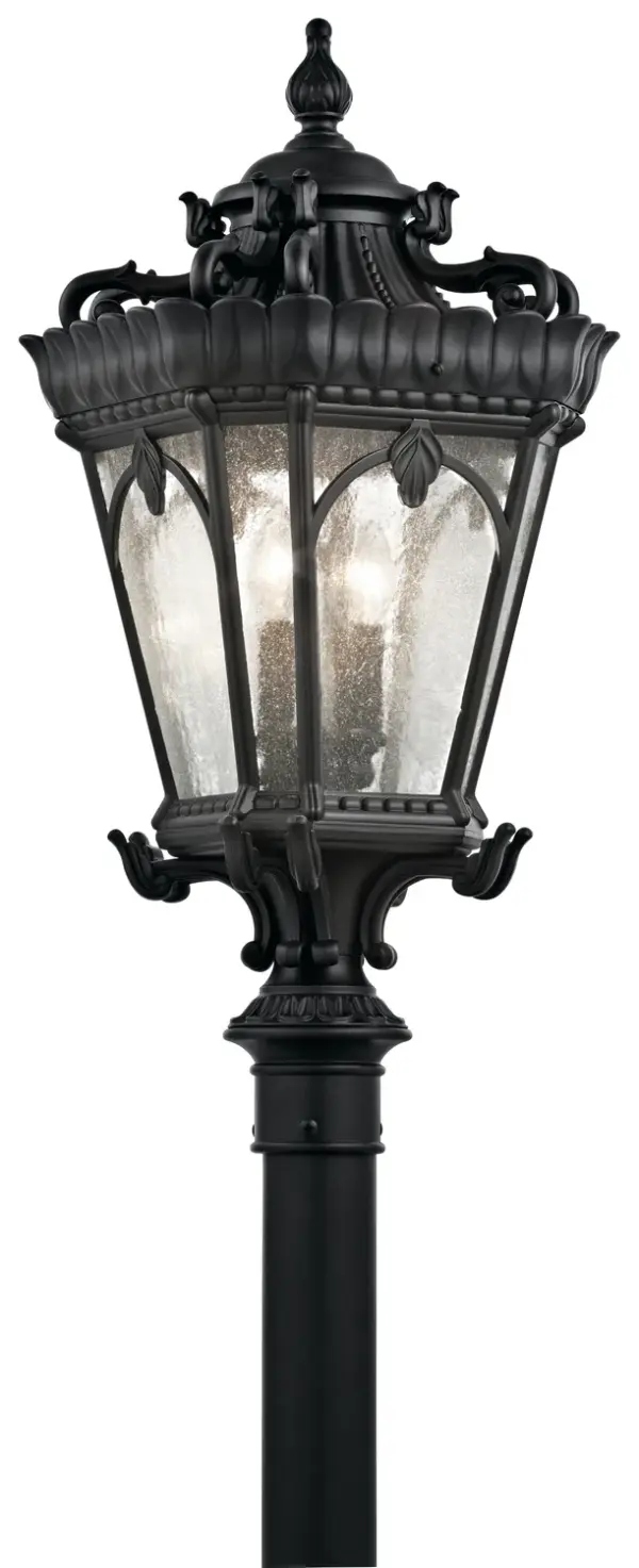 Tournai 4-Light Outdoor Post Mount in Textured Black