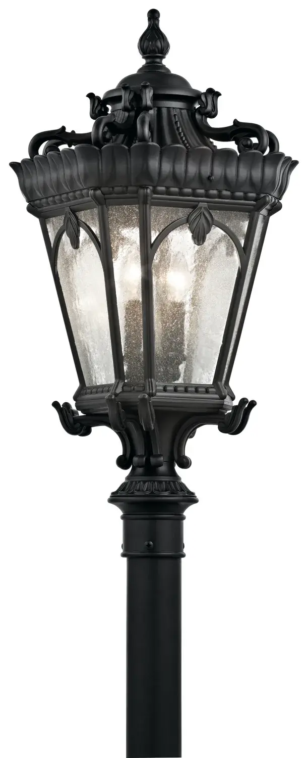 Tournai 4-Light Outdoor Post Mount in Textured Black