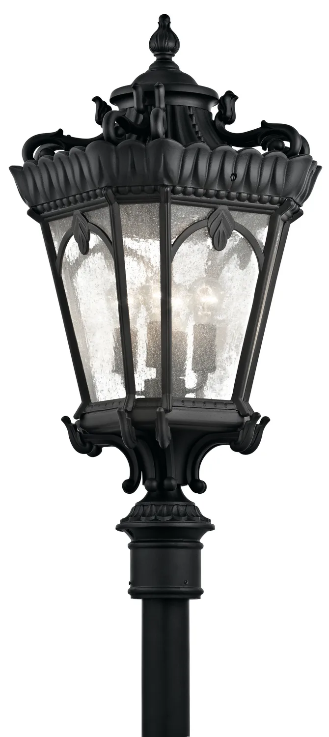 Tournai 4-Light Outdoor Post Mount in Textured Black
