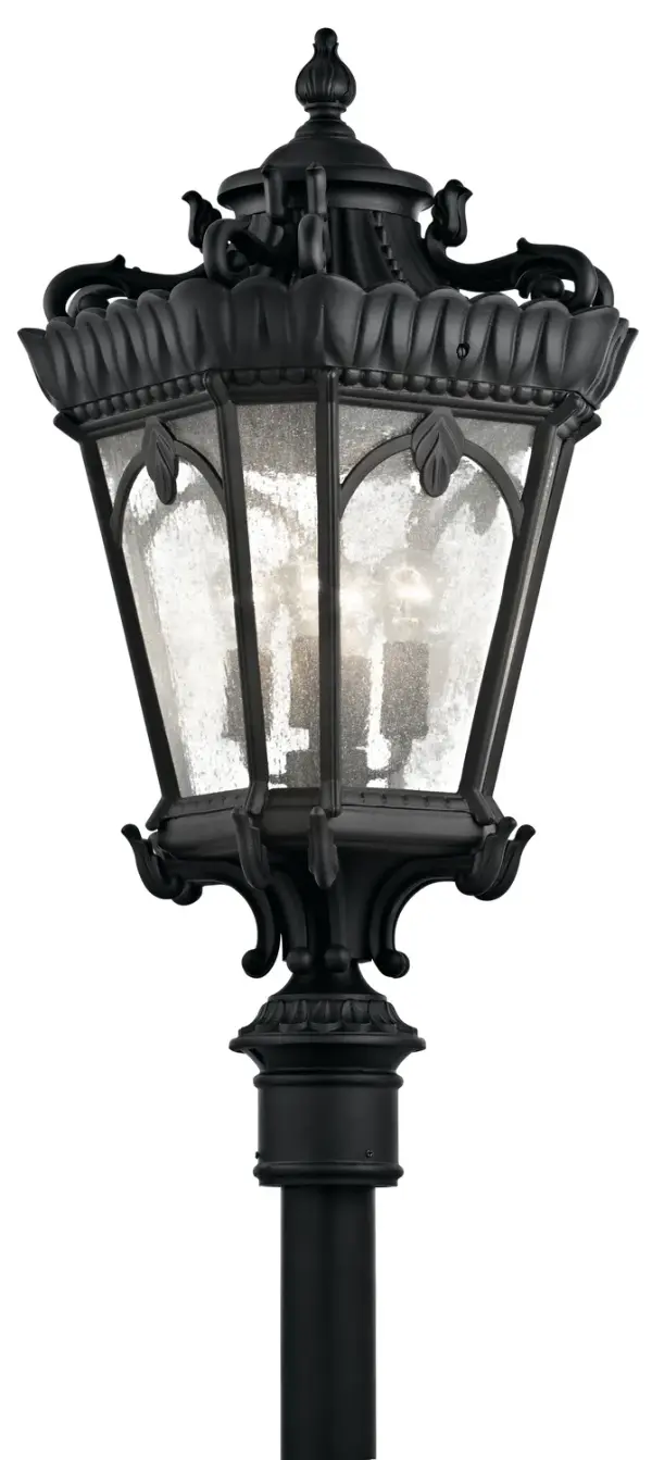 Tournai 4-Light Outdoor Post Mount in Textured Black