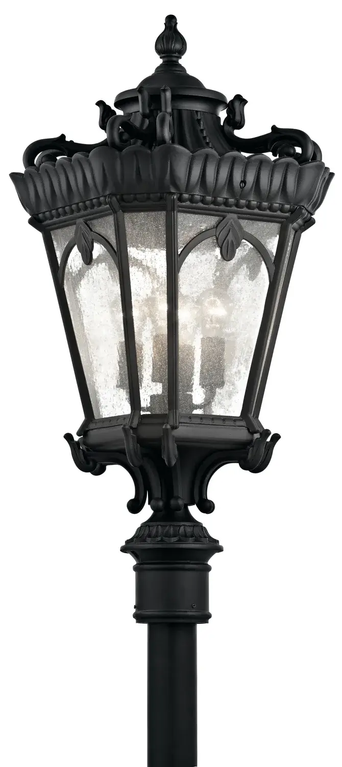 Tournai 4-Light Outdoor Post Mount in Textured Black