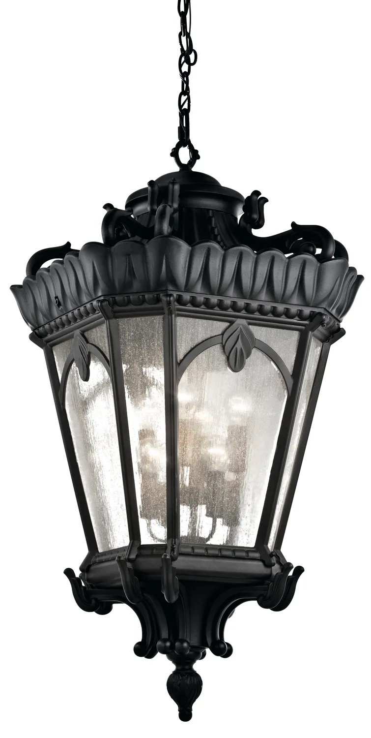 Tournai 8-Light Outdoor Pendant in Textured Black