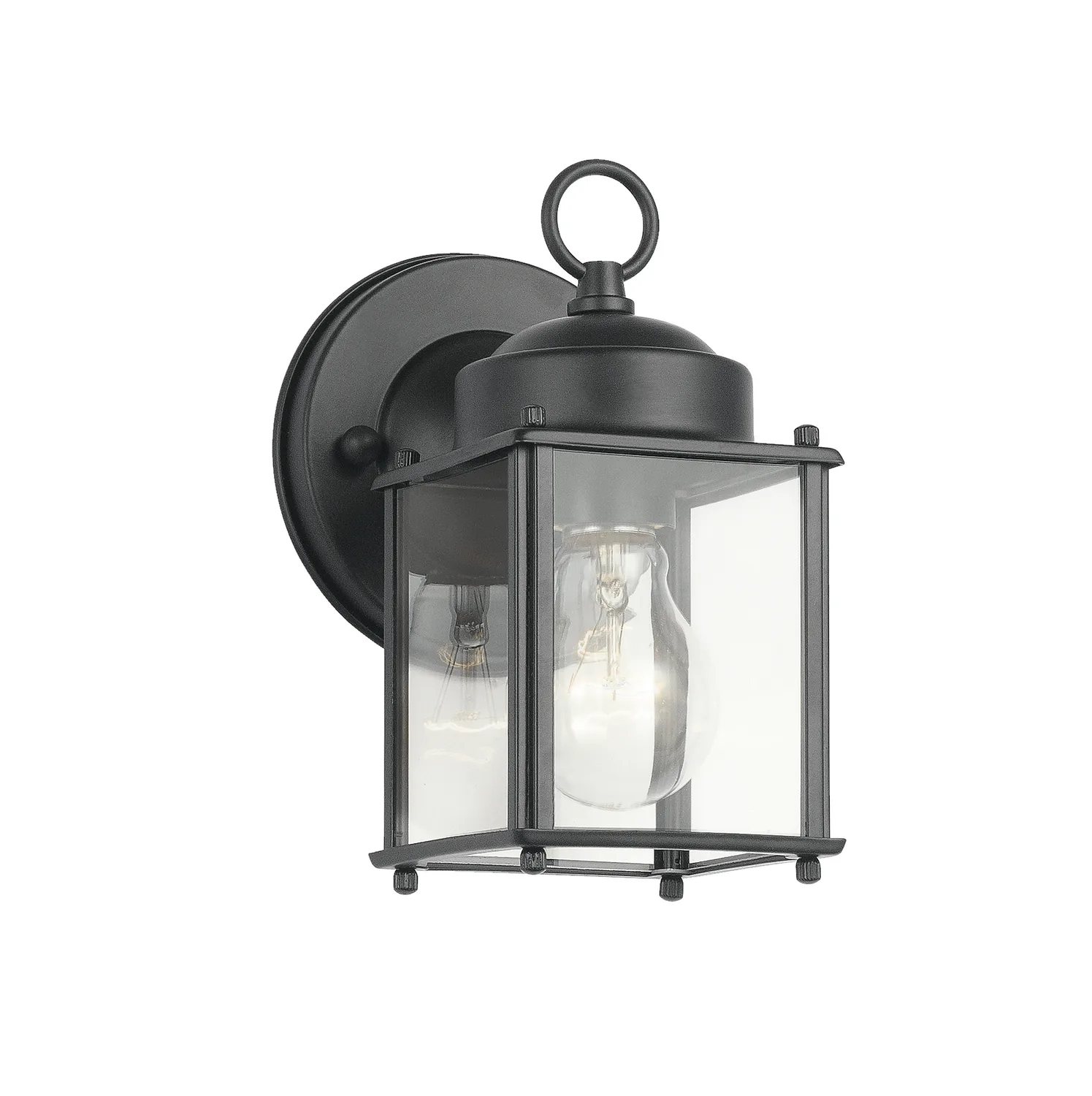 New Street One Light Outdoor Wall Lantern in Black
