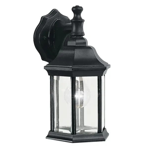 The Chesapeake Outdoor Wall Light combines traditional styling with durable wet-rated construction. Its clear beveled glass and compact 12-inch profile make it ideal for entryways, porches, and patios.