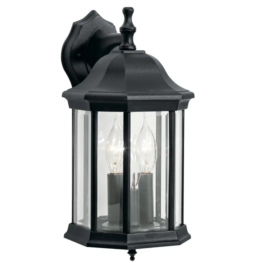 Classic Outdoor Wall Light with Timeless Beveled Glass Design - Image 1