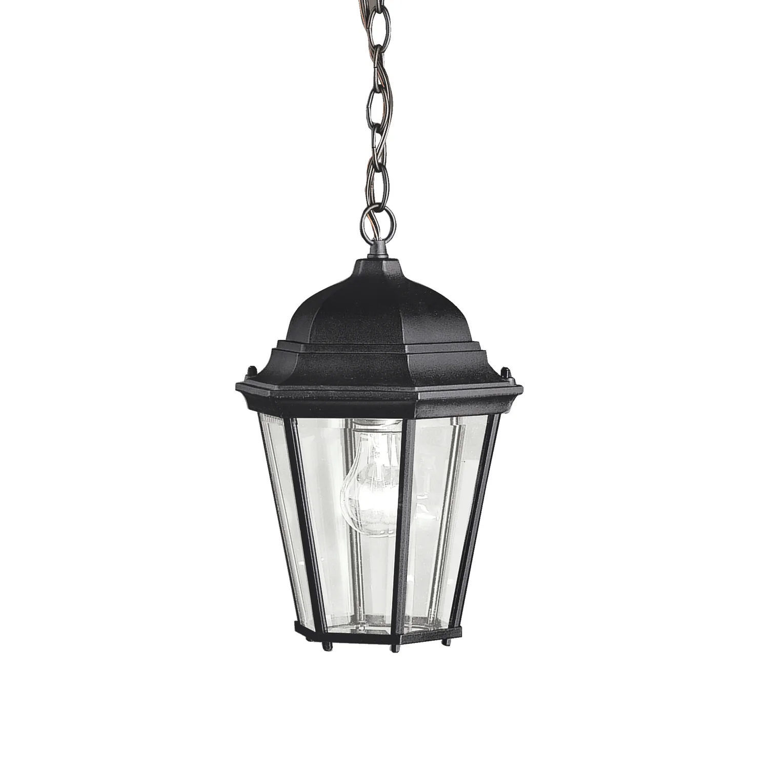 Madison One Light Outdoor Pendant in Black