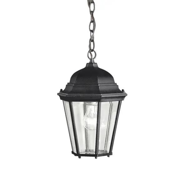 Madison One Light Outdoor Pendant in Black