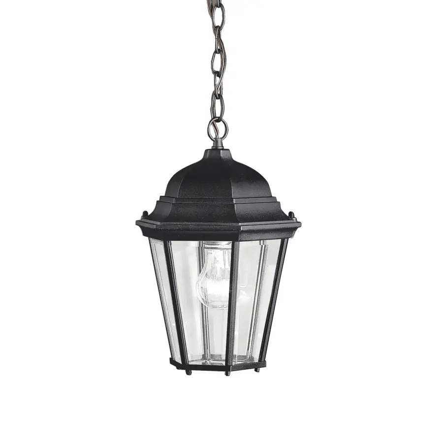 Madison One Light Outdoor Pendant in Black