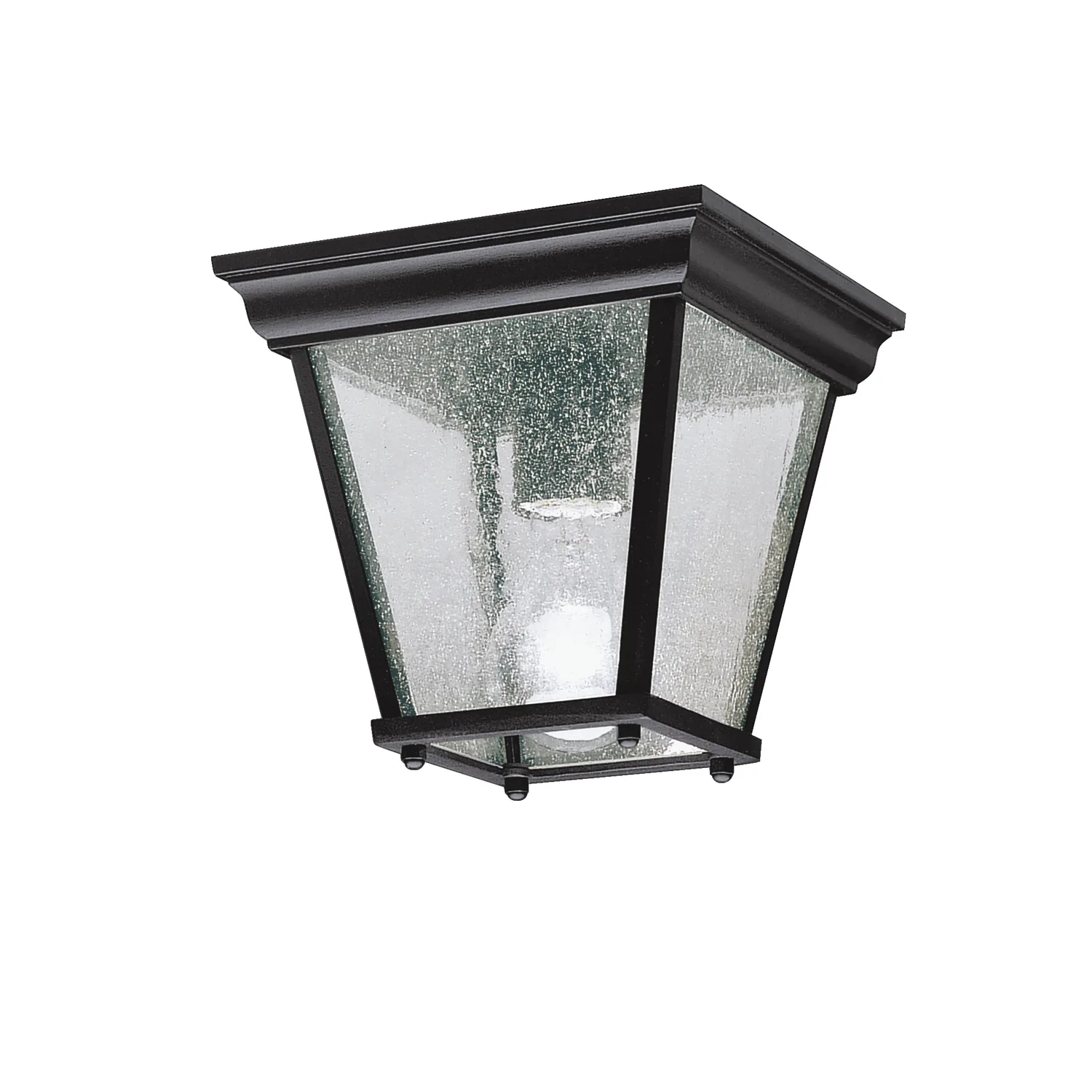 New Street Outdoor Flush Mount Ceiling Light in Black