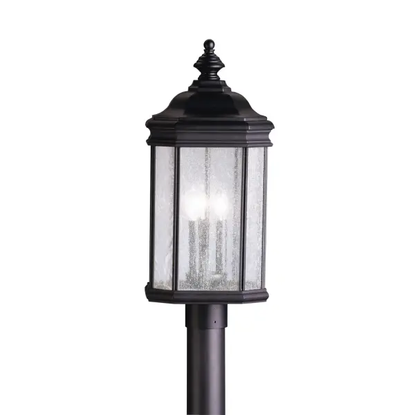 Kirkwood Three Light Outdoor Post Mount in Black