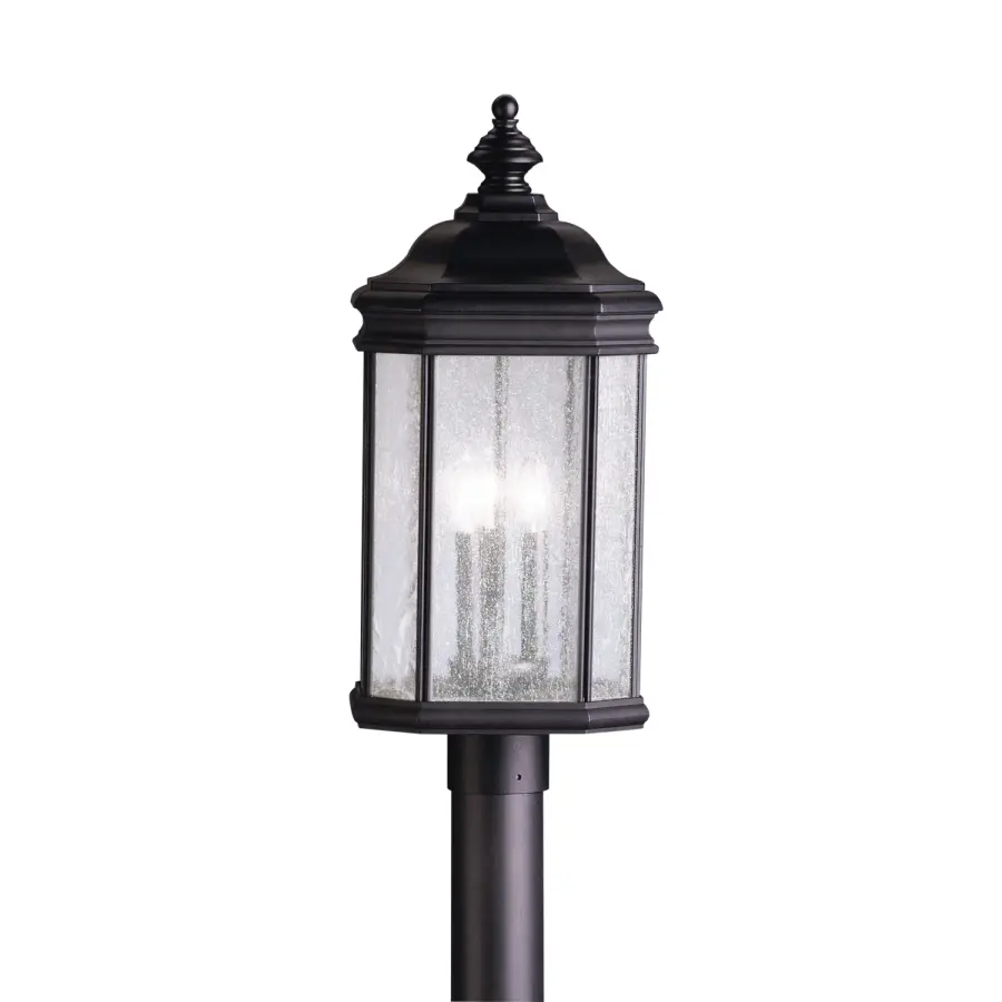 Kirkwood Three Light Outdoor Post Mount in Black