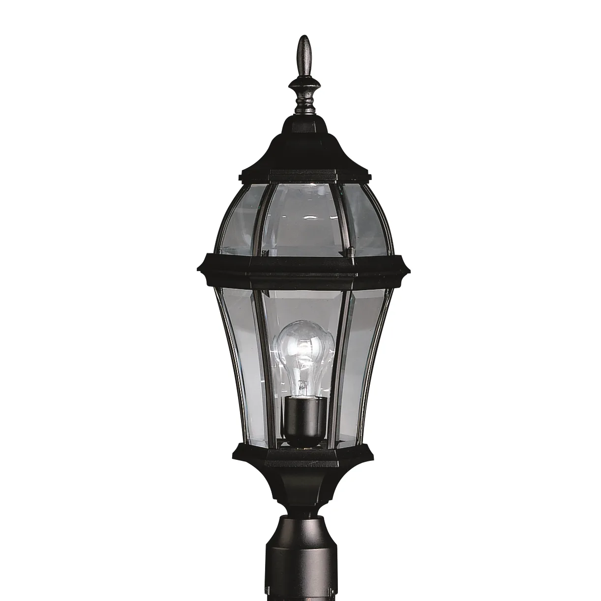 Townhouse One Light Outdoor Post Mount in Black