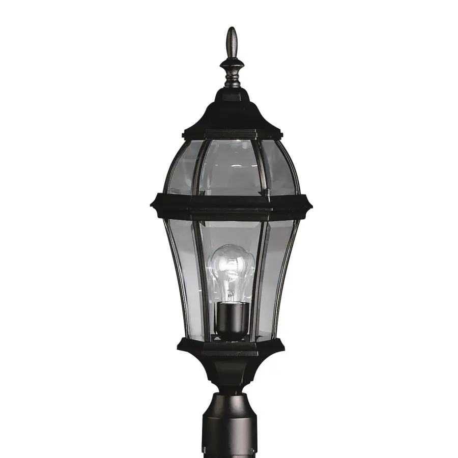 Townhouse One Light Outdoor Post Mount in Black
