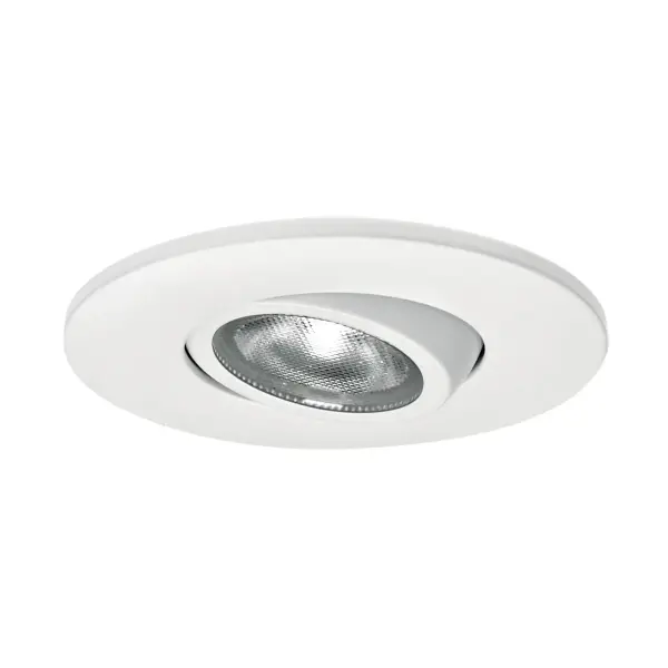 This mini gimbal downlight offers directional lighting control in a compact recessed format. The integrated 3000K LED provides warm white light with 360 lumens, ideal for accent or task lighting in smaller spaces. - alternate view