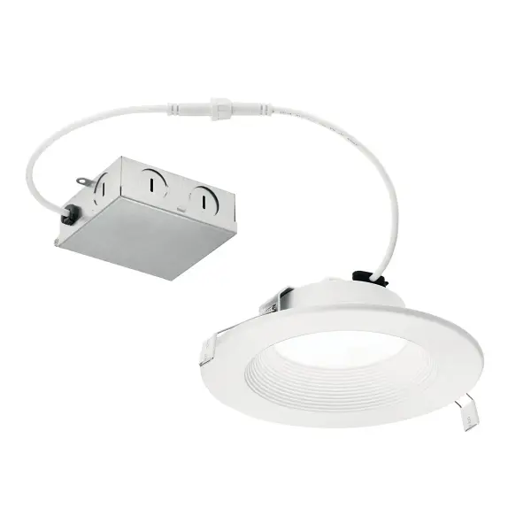 This 6-inch recessed LED downlight delivers 900 lumens of warm 2700K light with integrated LED technology. Wet-rated for versatile indoor and outdoor use, it's dimmable and energy-efficient, perfect for modern spaces.