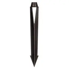 A practical 15-inch composite ground spike designed for secure outdoor lighting fixture installation. The bronze finish provides weather resistance and blends naturally with landscape elements.