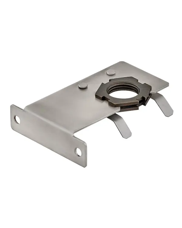 A practical mounting solution for illuminating second-story architecture and windows. The durable stainless steel and brass construction provides secure attachment to rain gutters for spotlights and floodlights.