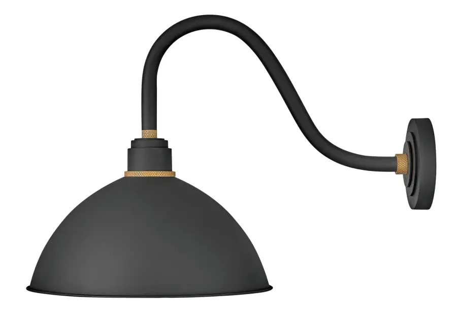 Foundry Dome LED Barn Light in Textured Black