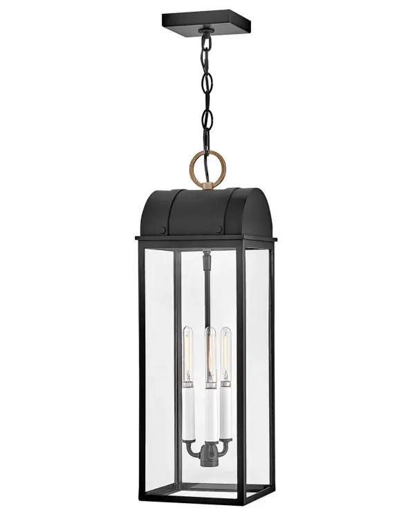 Campbell LED Hanging Lantern in Black