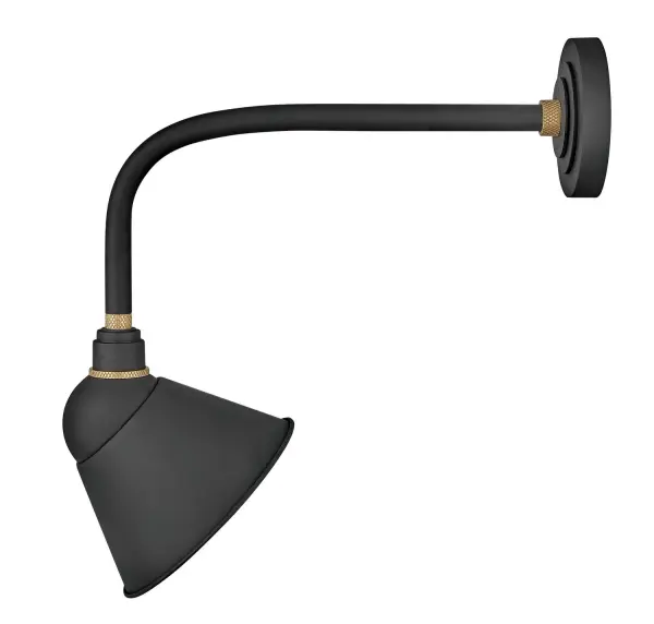 The Foundry Sign Light delivers authentic industrial style with its sturdy aluminum construction and knurled brass accents. Perfect for creating a vintage aesthetic in both interior and exterior applications.