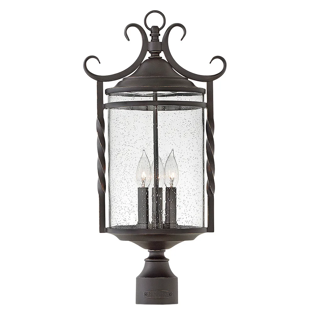Casa LED Post Top or Pier Mount Lantern in Olde Black