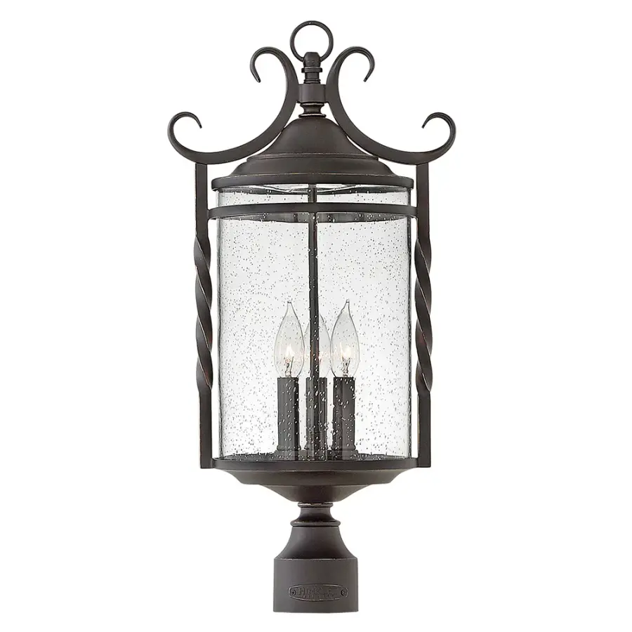 Casa LED Post Top or Pier Mount Lantern in Olde Black