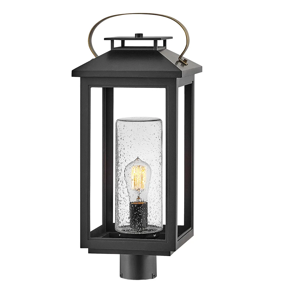 Atwater LED Post Top or Pier Mount Lantern in Black