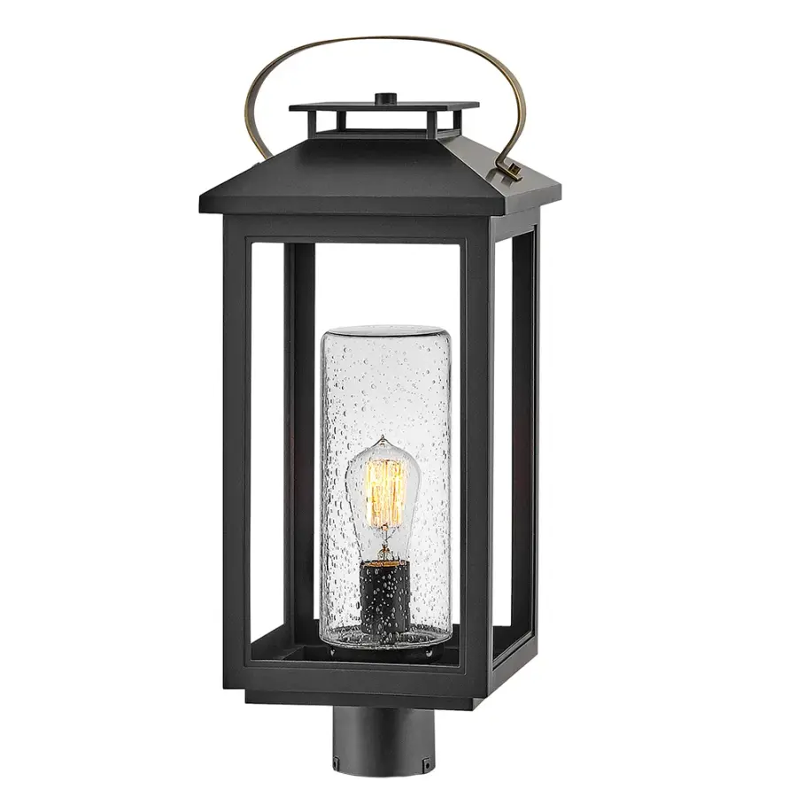 Atwater LED Post Top or Pier Mount Lantern in Black