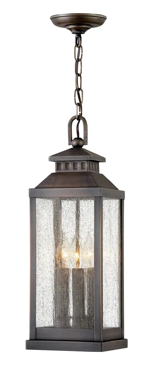 Revere LED Hanging Lantern in Blackened Brass
