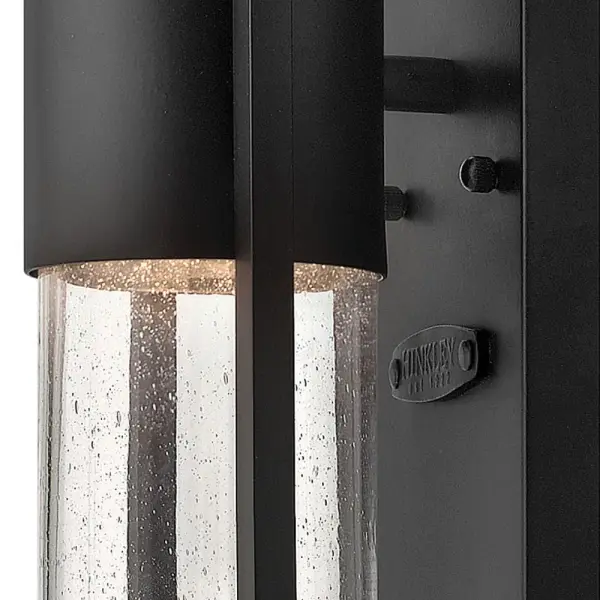 Shelter’s minimalist style in aluminum creates a chic, dramatic statement as the light from above grazes through its clear seedy glass. Shelter comes standard Dark Sky compliant. - alternate view
